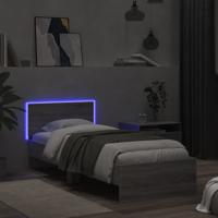 Bedframe met hoofdeinde en LED-licht grijs sonoma 180x200 cm - thumbnail
