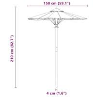 Tuinparasol Crèmewit 150 x 150 x 210 cm Bamboe - thumbnail