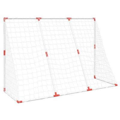 VidaXL Kindervoetbaldoel met ballen 2-in-1 184x64x124 cm wit VidaXL Kindervoetbaldoel met ballen 2-in-1 184x64x124 cm wit