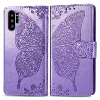 Butterfly Love bloemen reliëf horizontale Flip lederen case voor Galaxy Note10 Pro met houder & kaartsleuven & portemonnee & Lanyard (Lighe paars) - thumbnail