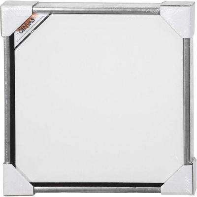 Creativ Company Canvas met lijst, afm 40x40 cm, 360 gr, antiek zilver, wit, 1 stuk