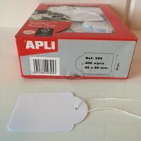 Hangetiket met koord 45x65 mm 395-400st - thumbnail
