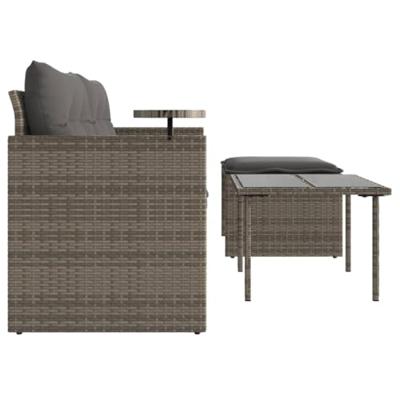 3-delige Loungeset met kussens poly rattan grijs 3-delige Loungeset met kussens poly rattan grijs
