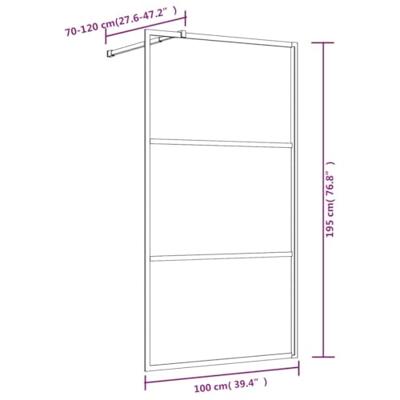 Inloopdouchewand transparant 115x195 cm ESG-glas goudkleurig - thumbnail
