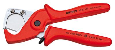 Knipex Schlauch-/Schutzrohrschneider Länge 185mm max.Schneid-Ø 25mm 90 20 185 Slangsnijder Geschikt voor (striptechniek) Kunststof buis, Slang 25 mm
