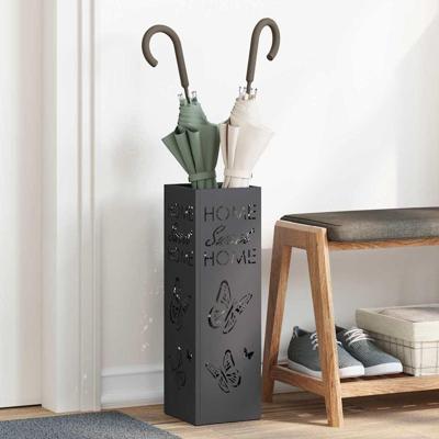 VidaXL Paraplu standaard met opslag zwart 15,5 x 15,5 x 49 cm metaal VidaXL Paraplu standaard met opslag zwart 15,5 x 15,5 x 49 cm metaal