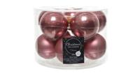 Decoris kerstballen glas roze 6cm 10st - thumbnail