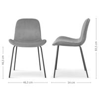 Nolon Nora-Fé Eetkamerstoel Grijs - Velvet - Zwart Onderstel - thumbnail