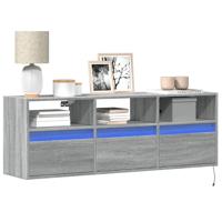 Tv-wandmeubel met LED-verlichting 130x31x45 cm grijs sonoma - thumbnail