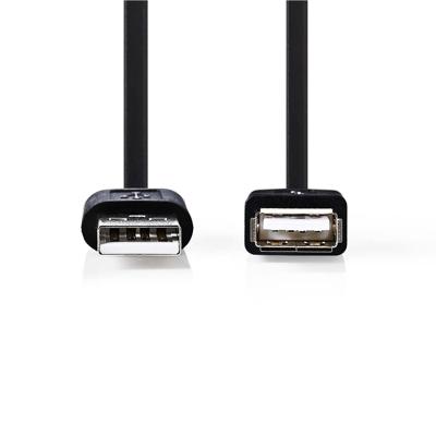USB 2.0-Kabel | A Male - A Female | 3,0 m | Zwart