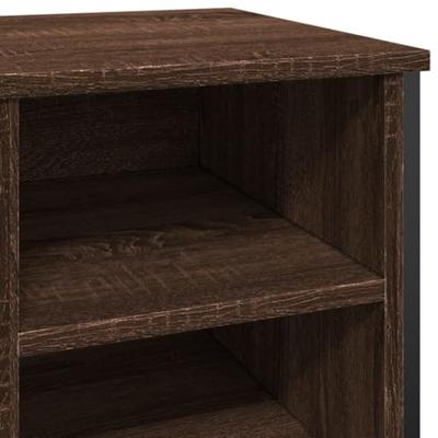 VidaXL Schoenenkast 90x38x61,5 cm bewerkt hout bruin eikenkleurig VidaXL Schoenenkast 90x38x61,5 cm bewerkt hout bruin eikenkleurig