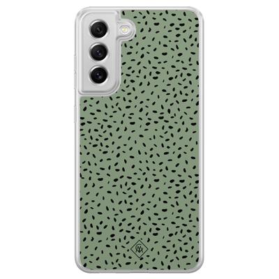 Samsung Galaxy S21 FE hybride hoesje - Green confetti