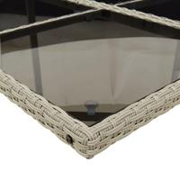 13-delige Tuinset met kussens poly rattan lichtgrijs - thumbnail