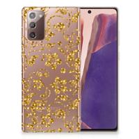 Samsung Note 20 TPU Case Gouden Bloemen - thumbnail