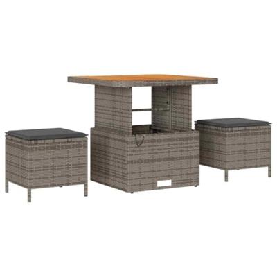 Tuinbankenset 12 pcs Grijs poly rattan