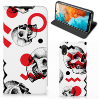 Mobiel BookCase Huawei Y6 2019 Skull Red - thumbnail