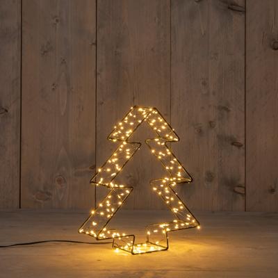 B.O.T. Metal 26 cmx6 cm 3D Tree Black With 200Led Classic kerstverlichting Anna's Collection - Annas collection