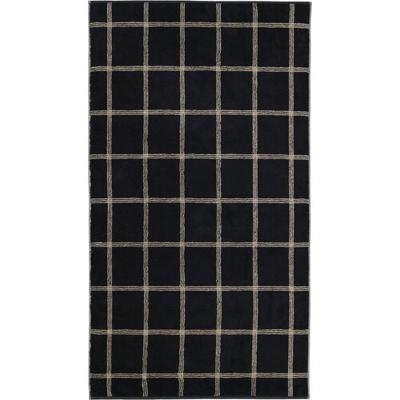 Cawö Cawö Two-Tone Karo Handdoek schwarz 50/100