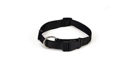 Beeztees - halsband hond - nylon - zwart - 40-65 cm x 25 mm