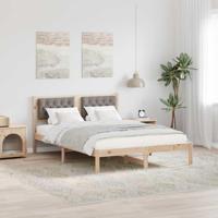 Bedframe met hoofdeinde Taupe 140 x 200 cm Stof - thumbnail