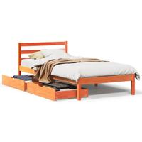 Bedframe zonder matras massief grenenhout wasbruin 75x190 cm - thumbnail