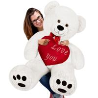 Zachte Teddybeer 150cm XXL Wit incl. Hartkussen - thumbnail