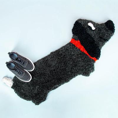 Hoogpolig Zwart Teckel Vloerkleed