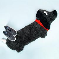 Hoogpolig Zwart Teckel Vloerkleed - thumbnail