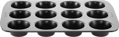 Brund muffinvorm 12 vakjes zwart