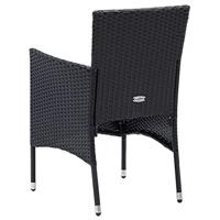 Tuinstoelen 4 st poly rattan zwart - thumbnail