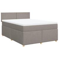 Boxspring met matras stof taupe 140x200 cm - thumbnail
