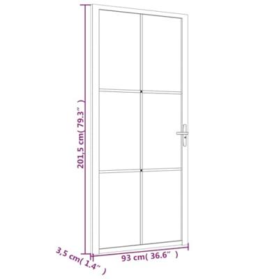 Binnendeur 93x201,5 cm ESG-glas en aluminium zwart - thumbnail