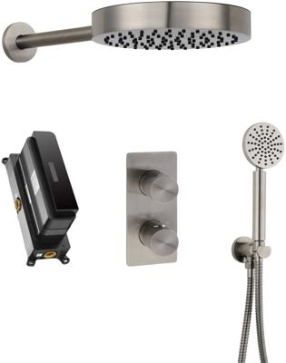 Ben Engraved Cross inbouw regendoucheset Ø25cm gunmetal pvd