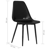 Eetkamerstoelen 4 st PP zwart - thumbnail