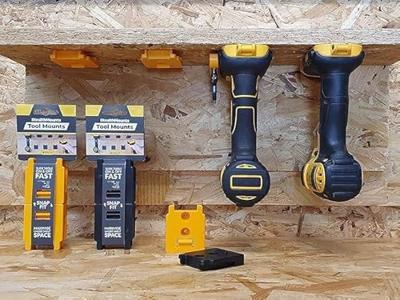 StealthMounts TM-DW18-YLW-4 Machinehouder voor DeWALT XR | Geel | 4-pack - TM-DW18-YLW-4 StealthMounts TM-DW18-YLW-4 Machinehouder voor DeWALT XR | Geel | 4-pack - TM-DW18-YLW-4