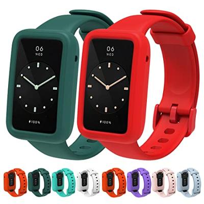Siliconen sportbandje met case - Rood - Xiaomi Smart band 7 Pro - thumbnail