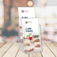 Folderhouder europel 2 vaks 1/3 a4 transparant - thumbnail