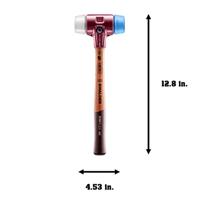 Halder Kunststofhamer | lengte 330 mm hoofd-d. 40 mm | zacht/middelhard hout | TPE-soft blauw/superplastic wit | 1 stuk - 3017.040 3017.040 - thumbnail
