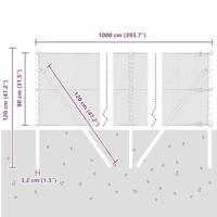 VidaXL Afrasteringspaal grijs 10 x 0,8 m (13 mm gaas) staal en pvc - thumbnail