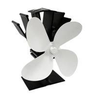YL603 eco-vriendelijke aluminium Warmteaangedreven kachel ventilator met 4 bladen voor hout/gas/pellet kachels (wit) - thumbnail