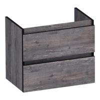 Brauer Joy Edge - Onderkast Ondiep - 60 cm - met 2 Softclose Lades Greeploos en 1 Sifon Uitsparing - Driftwood - thumbnail