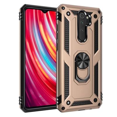 Voor Xiaomi Redmi Note 8 Pro Armor schokbestendig TPU + PC beschermende case met 360 graden rotatie houder (goud)