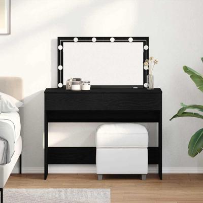 Kaptafel met lade Zwart eiken 100 x 40 x 120 cm Bewerkt hout