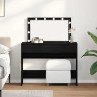 Kaptafel met lade Zwart eiken 100 x 40 x 120 cm Bewerkt hout - thumbnail