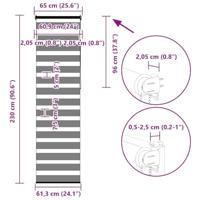 Zebra rolgordijn 65x230 cm stofbreedte 60,9 cm lichtgrijs - thumbnail
