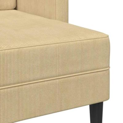2-zitsbank met chaise L-vorm 125 cm linnen grijsgroen