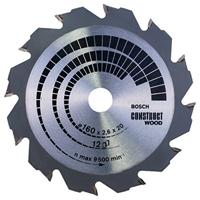 Bosch Professional Cirkelzaagblad PRO Construct Wood | Ø 160 x 2,6 x 20mm 12T - 2608640630 - thumbnail