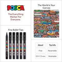 Markeerstift POSCA PC-3M Zwart (6 Stuks) - thumbnail