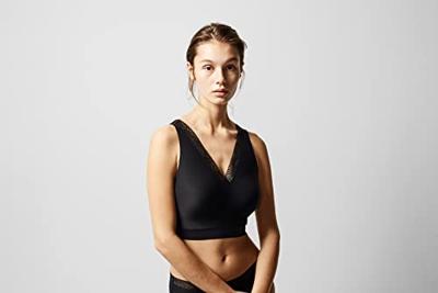 Bralette kanten top met vulling - Soft Stretch - Dames naadloze Bh top - Brede bandjes - XXL - Zwart - XXL - XXL - XXL - XXL - XXL - XXL - -