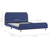 Bedframe stof blauw 140x200 cm - thumbnail